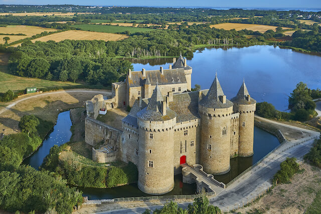 vue aérienne du château de Suscinio
