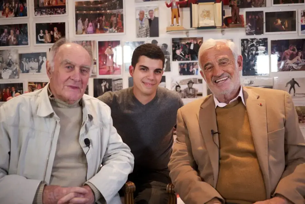 Adrian Martini aux côtés du cascadeur Rémi Julienne et Jean-Paul Belmondo